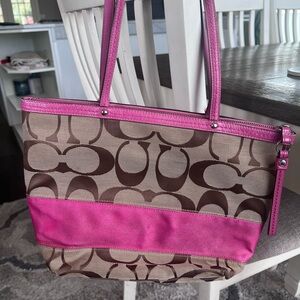 Coach with Signature Pink Stripe